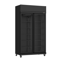 R&eacute;frig&eacute;rateur 2 portes en verre noir irm-770r bl - Combisteel - 7455.3150