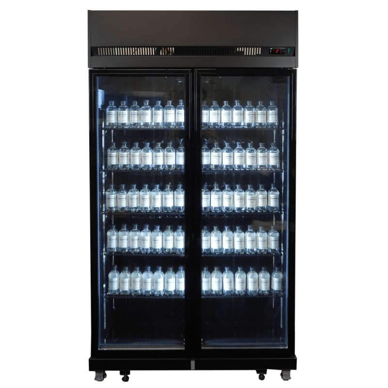 R&eacute;frig&eacute;rateur 2 portes en verre noir irm-770r bl - Combisteel - 7455.3150
