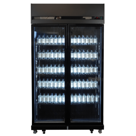 R&eacute;frig&eacute;rateur 2 portes en verre noir irm-770r bl - Combisteel - 7455.3150