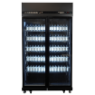R&eacute;frig&eacute;rateur 2 portes en verre noir irm-770r bl - Combisteel - 7455.3150