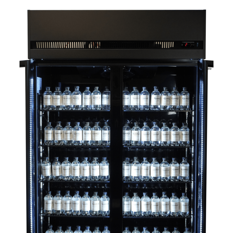 R&eacute;frig&eacute;rateur 2 portes en verre noir irm-770r bl - Combisteel - 7455.3150
