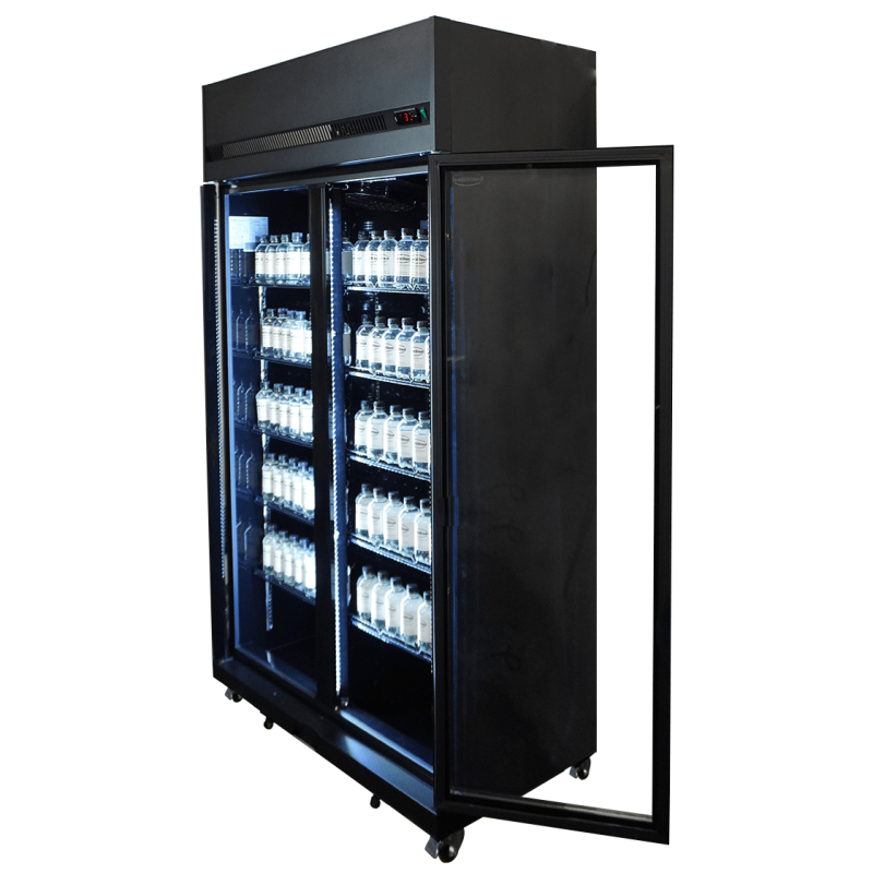 R&eacute;frig&eacute;rateur 2 portes en verre noir irm-770r bl - Combisteel - 7455.3150