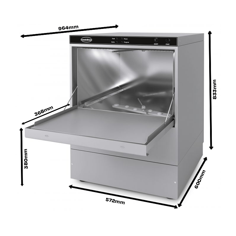 Lave-vaiselle chargement par l'avant ent 500-230 dp avec pompe d'&eacute;coulement - Combisteel - 7082.0050