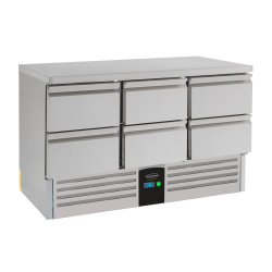 Table r&eacute;frig&eacute;r&eacute;e 6 drawers energy line &eacute;quip&eacute; d'&eacute;vaporateur - Combisteel - 7450.5120