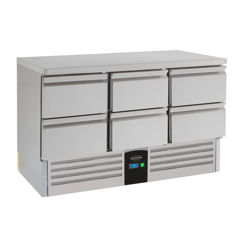 Table r&eacute;frig&eacute;r&eacute;e 6 drawers energy line &eacute;quip&eacute; d'&eacute;vaporateur - Combisteel - 7450.5120