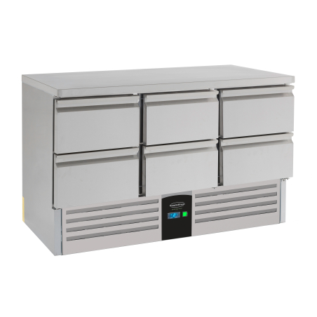 Table r&eacute;frig&eacute;r&eacute;e 6 drawers energy line &eacute;quip&eacute; d'&eacute;vaporateur - Combisteel - 7450.5120