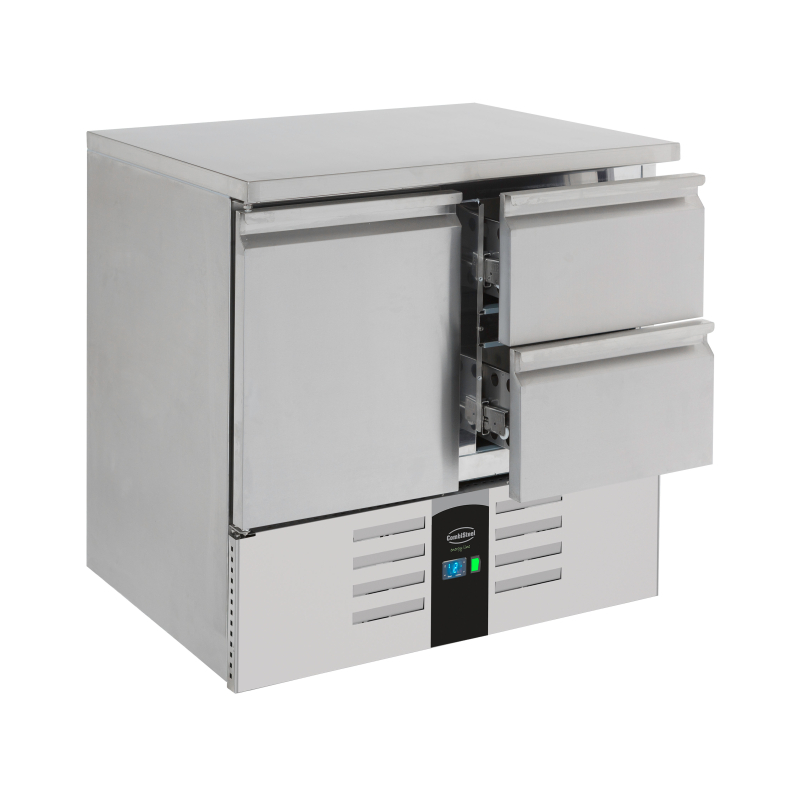 Gekoelde tafel 1 deur/2 laden energy line voorzien van verdamper - Combisteel - 7450.5105