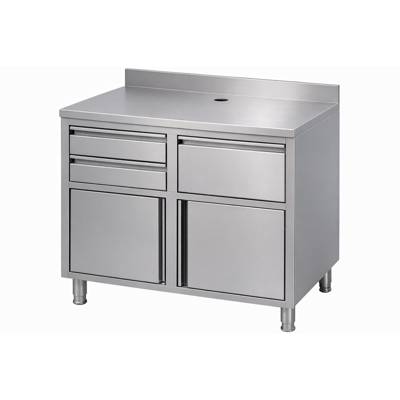 RVS werktafel caf&eacute;type 1250x600x1150 - Combisteel - 7088.1005