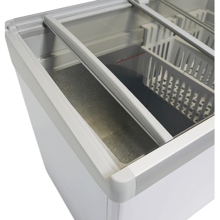 Cong&eacute;lateur bahut couvercle en verre lotte-516 - Combisteel - 7086.0045