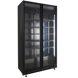 R&eacute;frig&eacute;rateur 2 portes en verre noir nap-850 - Combisteel - 7455.1918