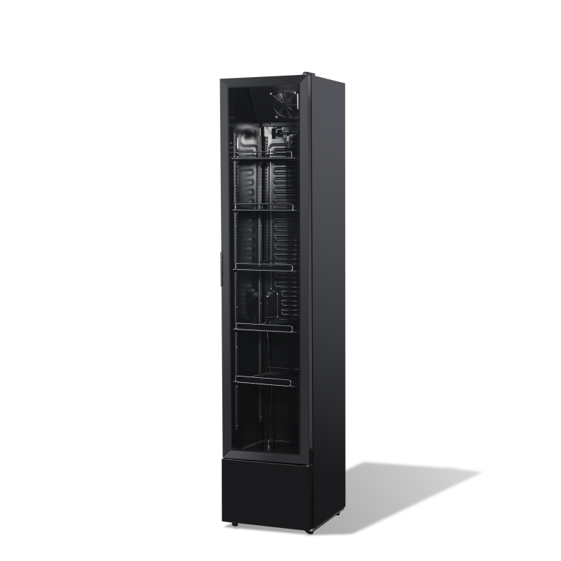 R&eacute;frig&eacute;rateur porte en verre &eacute;troit noir nap-150 - Combisteel - 7455.1912