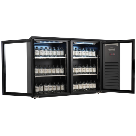 Bar r&eacute;frig&eacute;r&eacute;e 2 portes en verre noir - Combisteel - 7503.0005