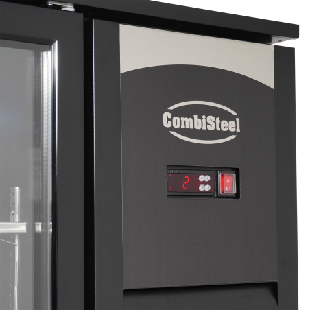 Bar r&eacute;frig&eacute;r&eacute;e 2 portes en verre noir - Combisteel - 7503.0005