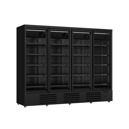 Cong&eacute;lateur 4 portes en verre noir jde-2025f bl *transport sur demande* - Combisteel - 7455.2252
