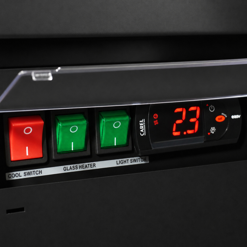 Cong&eacute;lateur 4 portes en verre noir jde-2025f bl *transport sur demande* - Combisteel - 7455.2252