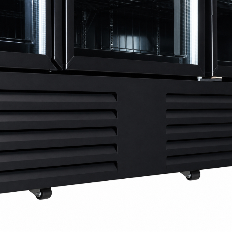 Cong&eacute;lateur 4 portes en verre noir jde-2025f bl *transport sur demande* - Combisteel - 7455.2252