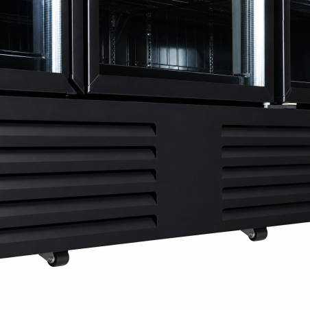 Cong&eacute;lateur 4 portes en verre noir jde-2025f bl *transport sur demande* - Combisteel - 7455.2252