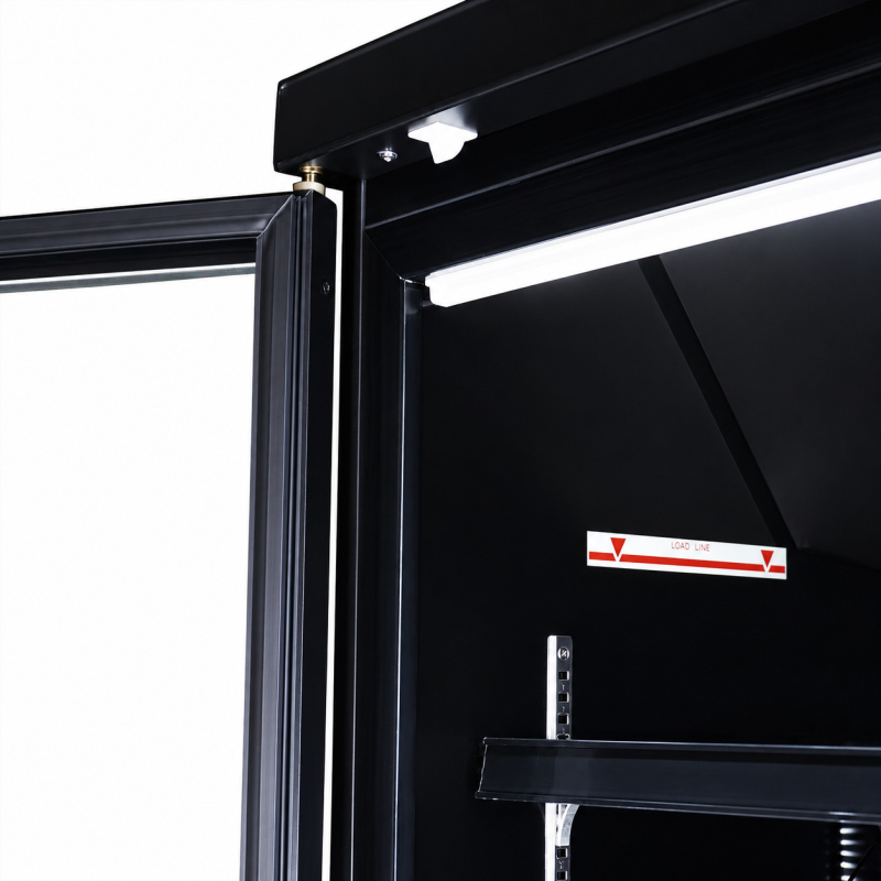 Cong&eacute;lateur 4 portes en verre noir jde-2025f bl *transport sur demande* - Combisteel - 7455.2252