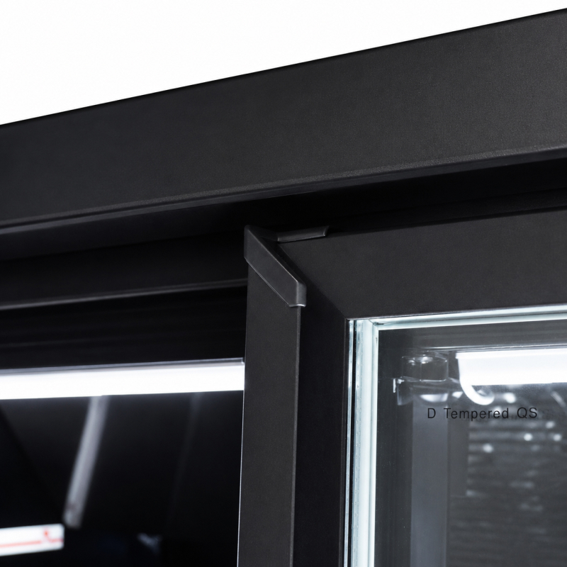 Cong&eacute;lateur 4 portes en verre noir jde-2025f bl *transport sur demande* - Combisteel - 7455.2252