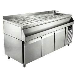 Table r&eacute;frig&eacute;r&eacute;e 3 portes avec bar &agrave; cocktails - Combisteel - 7092.0105