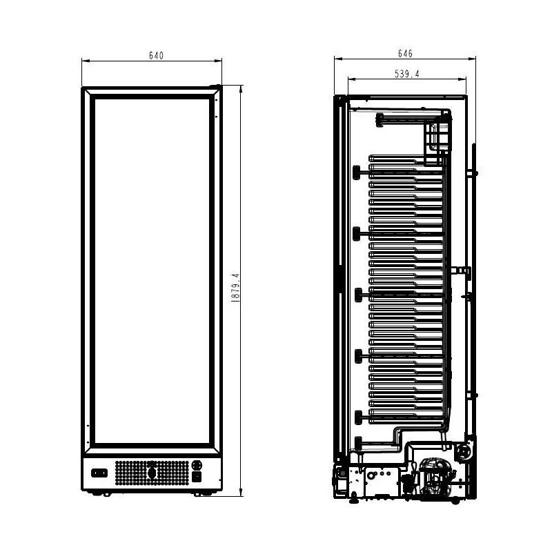 Cong&eacute;lateur 1 porte en verre 382l - Combisteel - 7464.0062