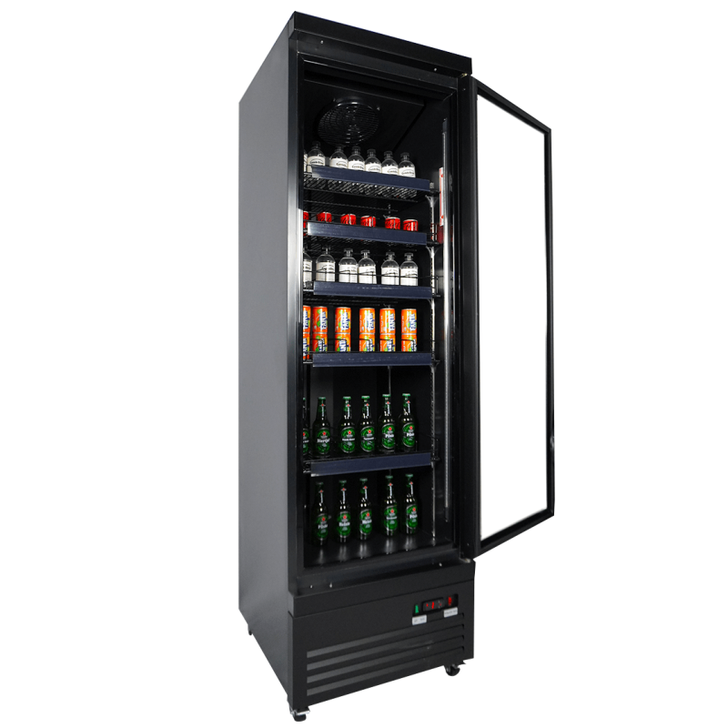 R&eacute;frig&eacute;rateur 1 porte en verre noir ceb-500r bl - Combisteel - 7526.0100