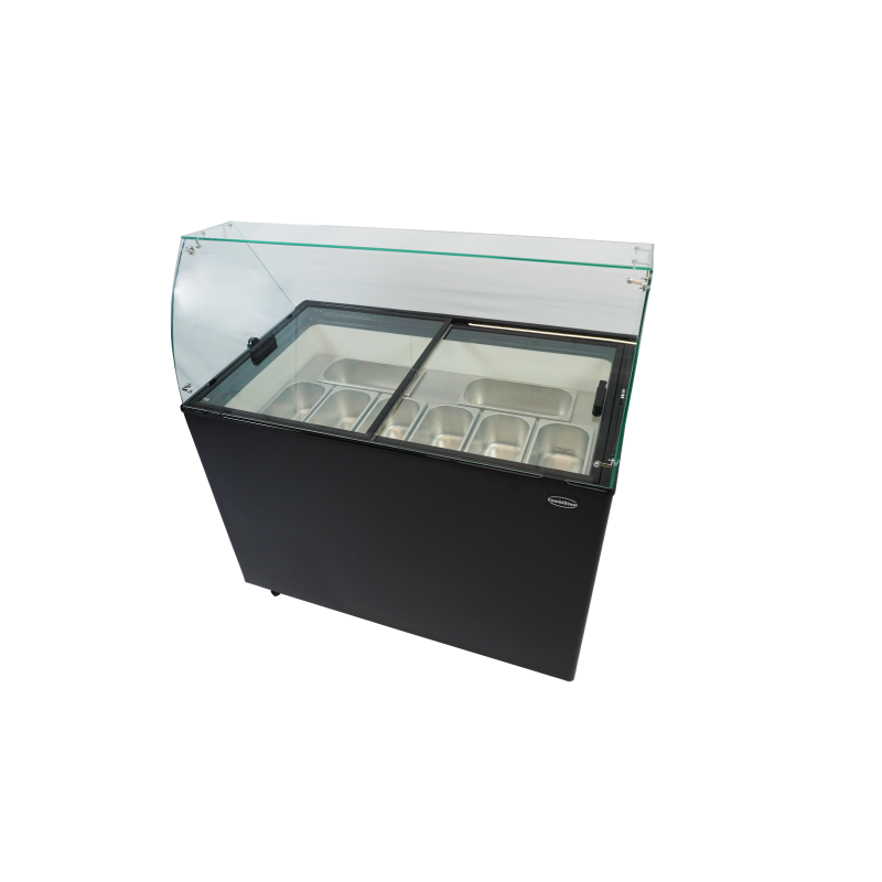 Vitrine &agrave; creme glac&eacute;e java noir 8x5 ltr - Combisteel - 7472.0129