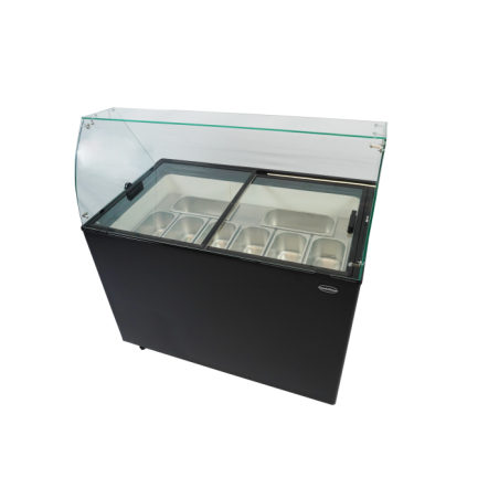 Vitrine &agrave; creme glac&eacute;e java noir 8x5 ltr - Combisteel - 7472.0129
