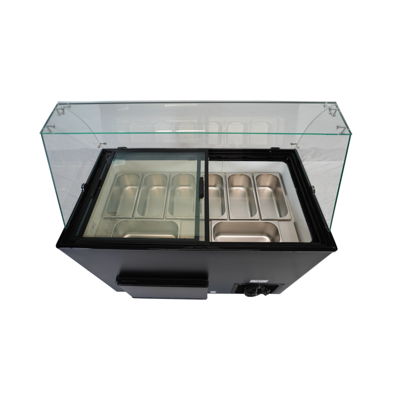 Vitrine &agrave; creme glac&eacute;e java noir 8x5 ltr - Combisteel - 7472.0129