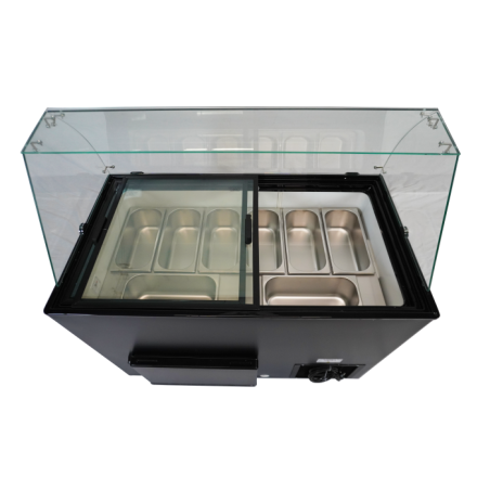 Vitrine &agrave; creme glac&eacute;e java noir 8x5 ltr - Combisteel - 7472.0129