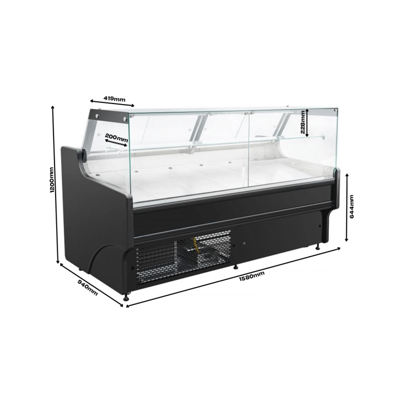 Gekoelde vitrine thomas 1.5 - Combisteel - 7090.0205