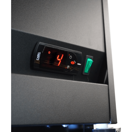 R&eacute;frig&eacute;rateur 2 portes en verre noir irm-770r bl - Combisteel - 7455.3150