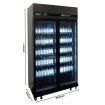 R&eacute;frig&eacute;rateur 2 portes en verre noir irm-770r bl - Combisteel - 7455.3150