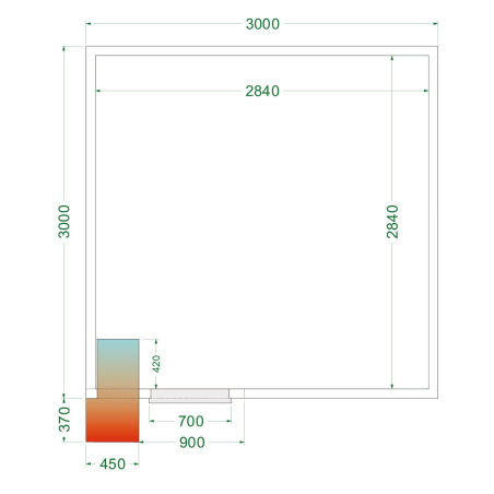 Chambre froide (Complet avec monobloc) CRPF3030 - TEFCOLD - 44189