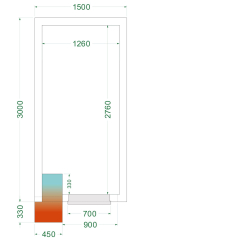 Chambre froide n&eacute;gative  (Complet avec monobloc) CRNF1530 - TEFCOLD - 44230