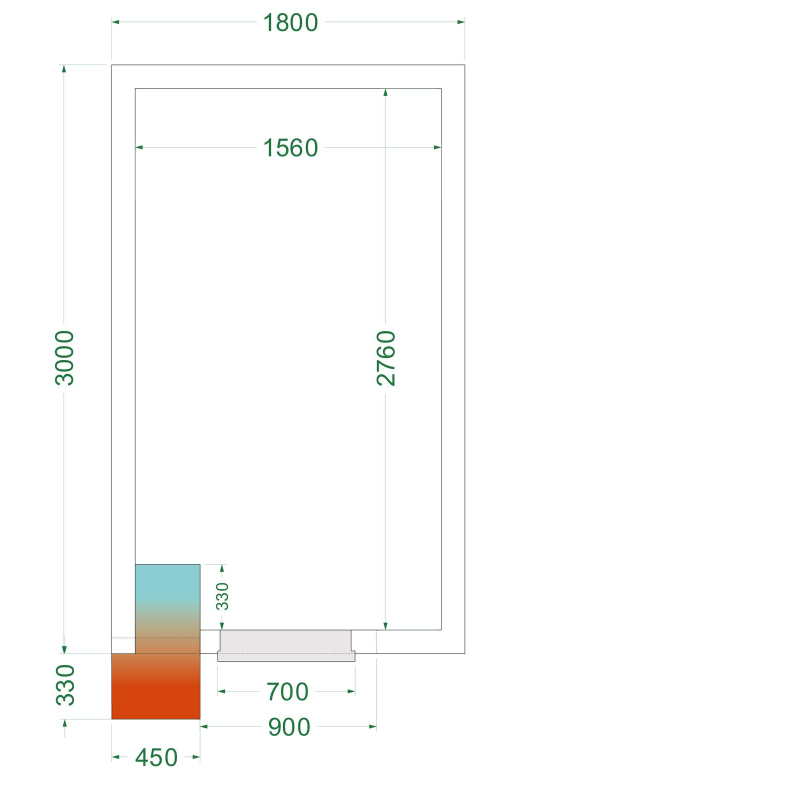 Chambre froide n&eacute;gative  (Complet avec monobloc) CRNF1830 - TEFCOLD - 44235