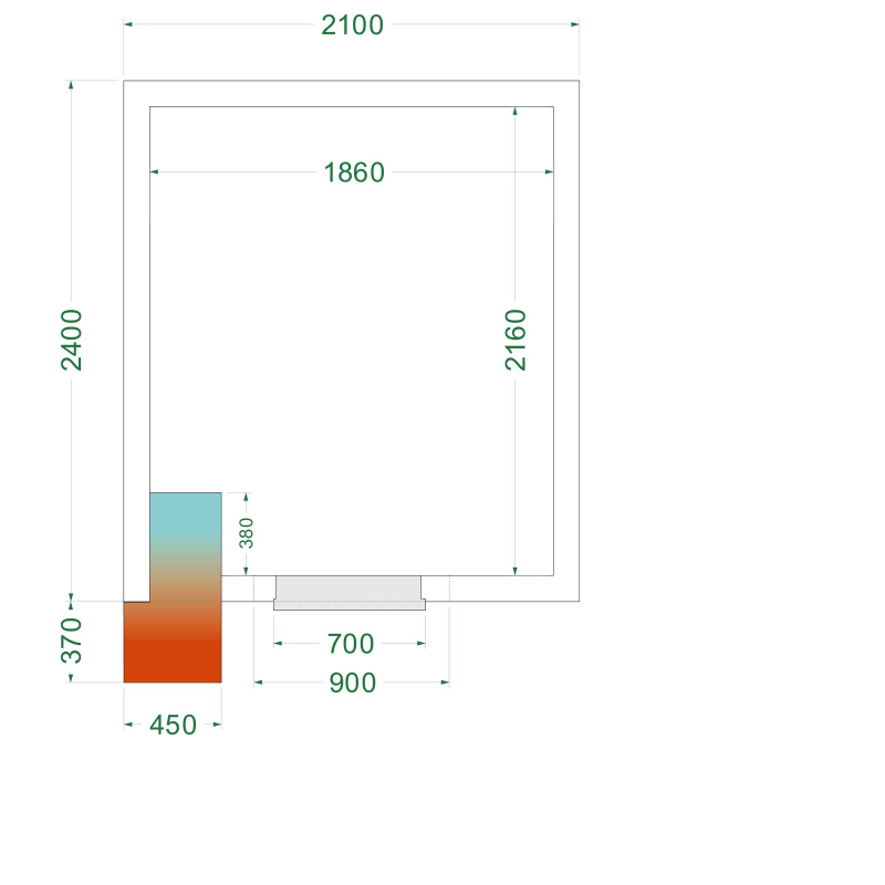 Chambre froide n&eacute;gative  (Complet avec monobloc) CRNF2124 - TEFCOLD - 44237