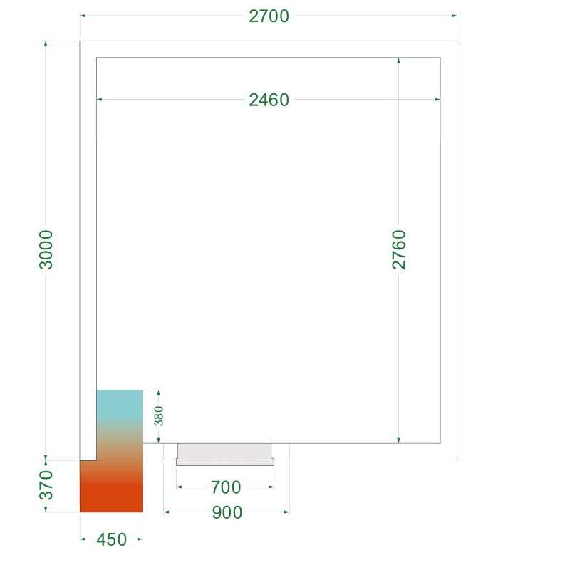 Negatieve koude kamer (Compleet met monobloc) CRNF2730 - TEFCOLD - 44244