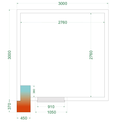 Chambre froide n&eacute;gative  (Complet avec monobloc) CRNF3030WD - TEFCOLD - 49688