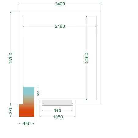 Chambre froide n&eacute;gative  (Complet avec monobloc) CRNF2427WD - TEFCOLD - 51059