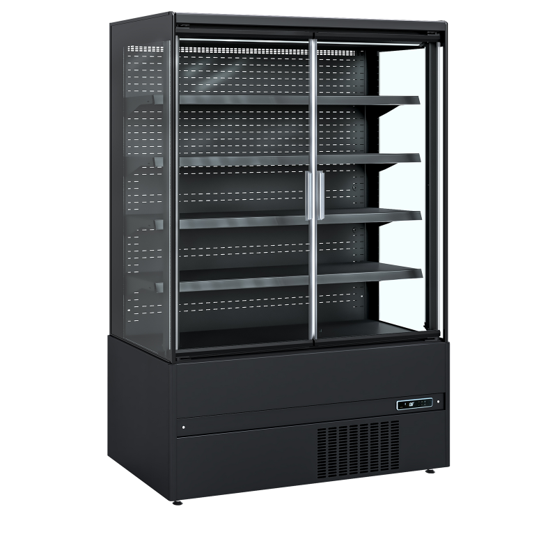 Koelvitrine zelfbediening zwart met glazen deuren MCB130H (ECRON BK) - TEFCOLD - 45591