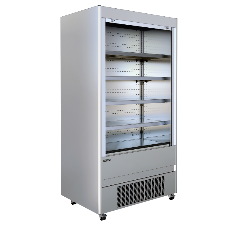 Koelvitrine zelfbediening rvs met elektrisch rolgordijn MCX130M - TEFCOLD - 45599