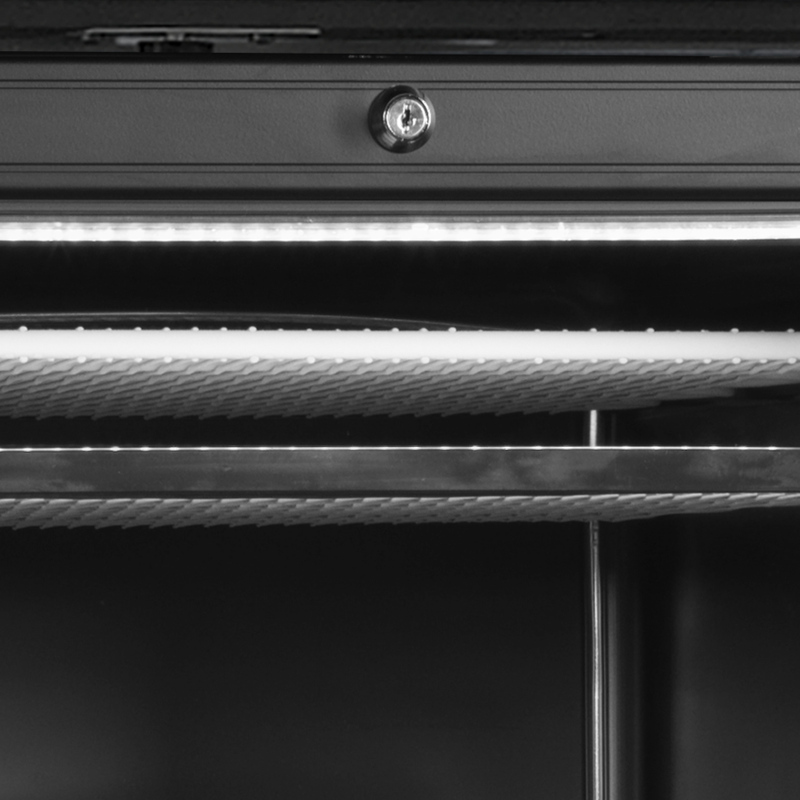 Glazen vriezer, opening naar links UFSC371G Black L/H - Tefcold - 47059