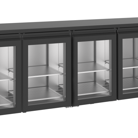 Arri&egrave;re de bar traversant noir - 4 portes FGB249 DDG - TEFCOLD - 48676