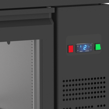 Arri&egrave;re de bar traversant noir - 4 portes FGB249 DDG - TEFCOLD - 48676