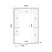 Panneaux de chambre froide 80 mm CR 210x300x220 WD - TEFCOLD - 51052