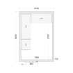 Panneaux de chambre cong&eacute;lation 120 mm - porte de 850 mm CR 210x300x220 WD - TEFCOLD - 51054