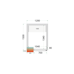 Panneaux de chambre froide 80 mm - sans plancher CR 120x150x212 NF - TEFCOLD - 43978