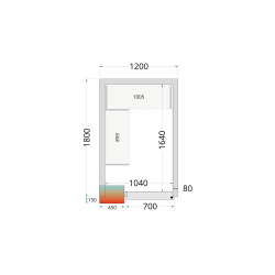 Panneaux de chambre froide 80 mm - sans plancher CR 120x180x212 NF - TEFCOLD - 44034