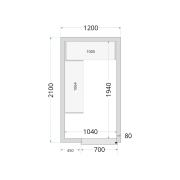 Panneaux de chambre froide 80 mm CR 120x210x220 - TEFCOLD - 44035